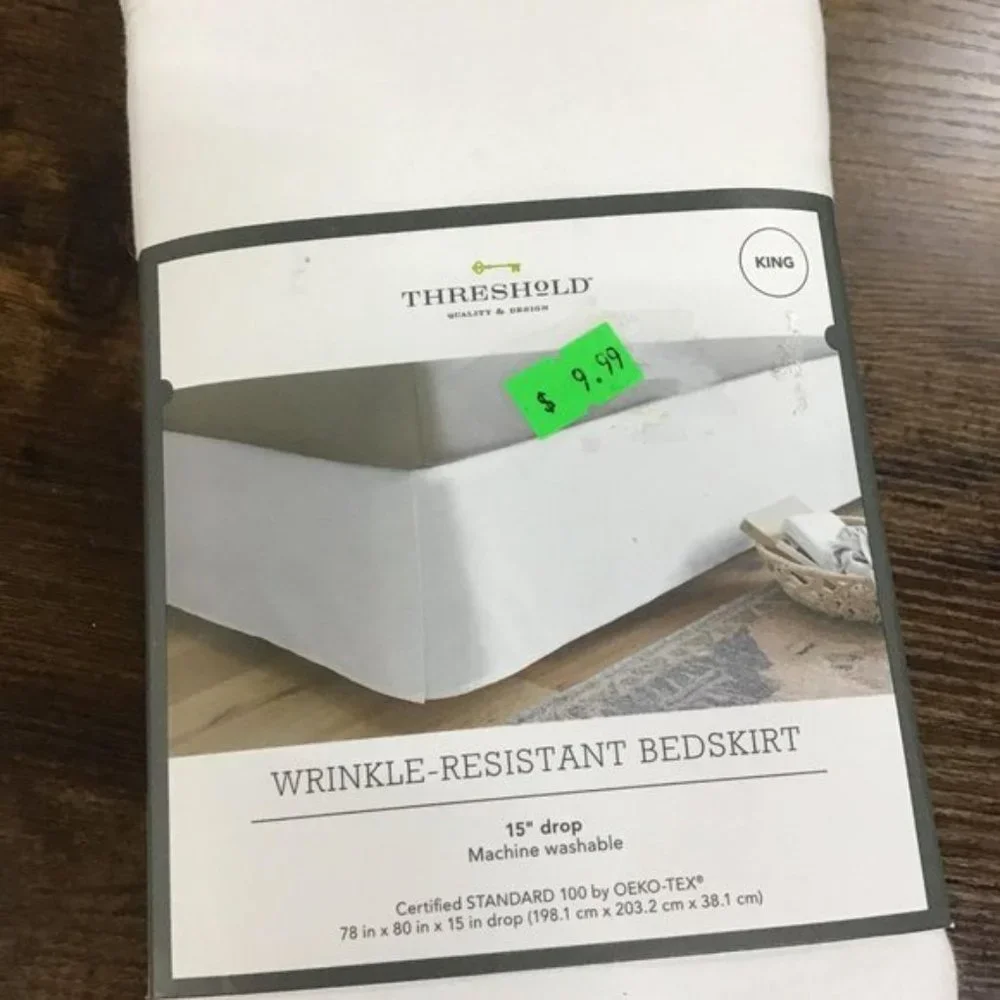 NEW Threshold Wrinkle-Resistant Bedskirt King Size